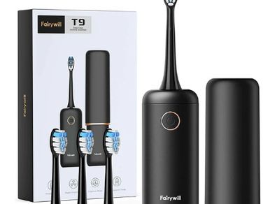 Whitening Electric Toothbrush Rechargeable USB ADA Accepted Waterproof IPX7 Clean 4 Heads and 1 Travel Case