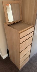 IKEA Malm Tall 6 Draw Dresser ( White Stained Oak Effect Colour ).