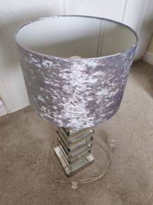 Silver lamp diamonte design