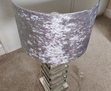 Silver lamp diamonte design