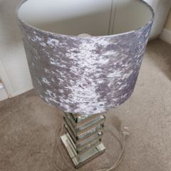 Silver lamp diamonte design