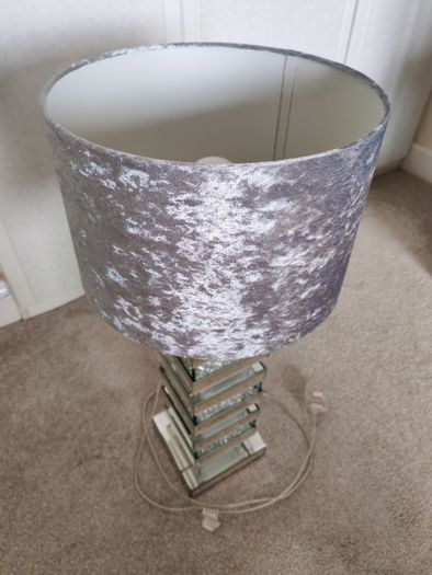 Silver lamp diamonte design