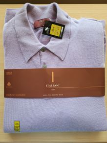 Polo Shirt Large Extra Fine Merino Wool