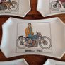 Vintage Ceramic Motorcycle Trinket Dishes. Set of 5 Image 4