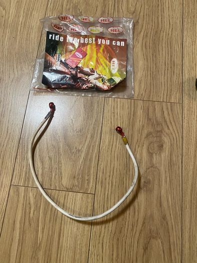 HEL white Braided Stainless Rear Brake Hose Line with red banjos for Yamaha YZF-R6 2006-2026