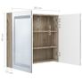 LED Bathroom Mirror Cabinet White and Oak 80x12x68 cm Image 6