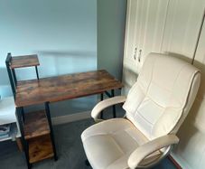 Computer Desk with Shelves and Desk Chair