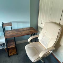 Computer Desk with Shelves and Desk Chair