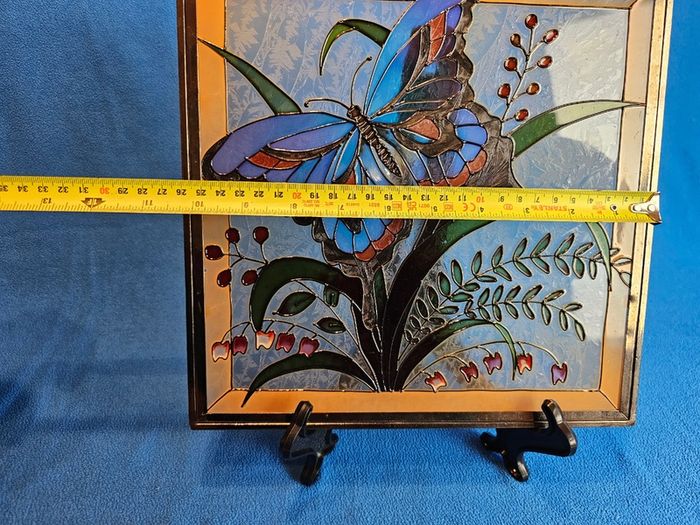 Tiffany Style Stained Glass Butterfly Panel - Window Hanging / Suncatcher  , window decoration
