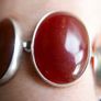 Vintage Sterling Silver 925 Carnelian Link Bracelet with Toggle Clasp L-8,5"  51,28g Image 8