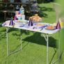 Rectangle Folding Trestle Table - 120cm (4ft) - Black - Height Adjustable Outdoor Folding Table for Picnic, BBQ, Garden, Camping, Wedding Image 2
