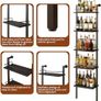 5 Tier Freestanding Wine Racks Liquor Bottle Display Shelf with Fences Image 4