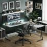 MASSIVE SALE  L Shaped Desk, 130 cm Computer Corner Desk, Gaming Desk with Monitor Stand, Home Office Study Writing Workstation, Space-Saving (FREE SHIPPING) Image 2