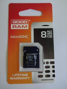 8Gb Micro SDHC Memory Card GoodRam Secure Digital + SD Adapter LIFETIME WARRANTY