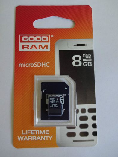 8Gb Micro SDHC Memory Card GoodRam Secure Digital + SD Adapter LIFETIME WARRANTY