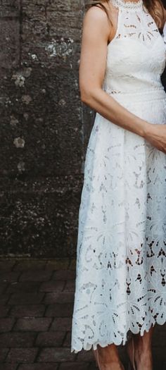 Lipsy Premium white lace dress size uk 10
