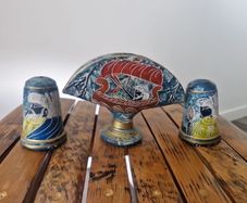 Salt and pepper shaker with matching napkin holder