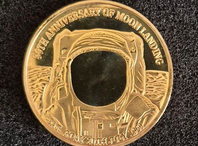 100th anniversary of the moon landing. Commerative coin.