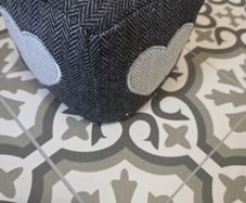 2 Grey herringbone weighted door stopper