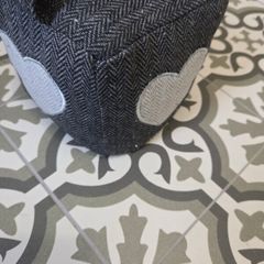 2 Grey herringbone weighted door stopper