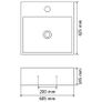 Basin with Faucet Hole Ceramic White 60.5x42.5x14.5 cm Image 6
