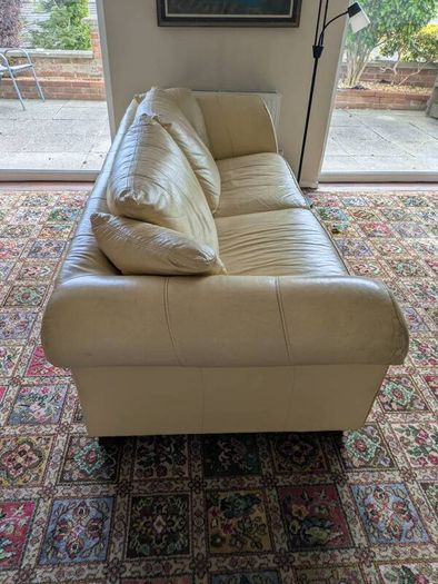 Cream leather sofa
