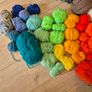 Large Rainbow Yarn bundle (mostly cotton, acrylic) and Pattern Booklet Image 4