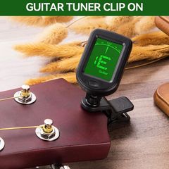 Alfresco Guitar Tuner Clip On, Digital Tuners of Guitar Accessories with Picks, for Acoustic Guitar, Electronic Guitar, Bass, Violin, Ukulele and Other Stringed Instruments