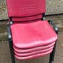 4 x Sturdy Stackable Plastic/ Metal Chairs Image 3