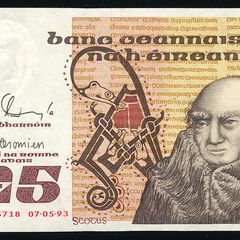 IRELAND - 5 Pounds Punt Banknote 07.05.1993 P-71e Central Bank of Ireland (AU)