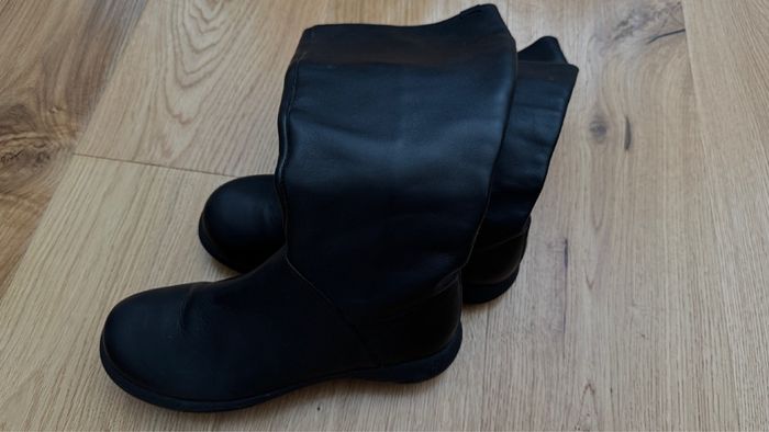 Camper Knee Length Black Leather Women Boots
