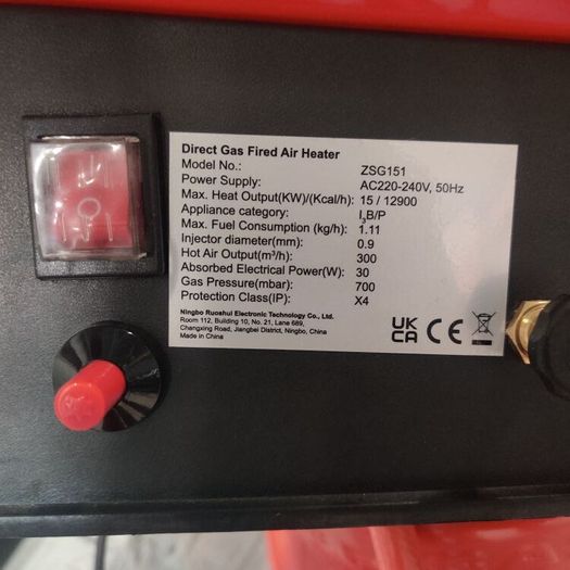 15kW Industrial Propane Gas Space Heater + 2 Gas Cylinders