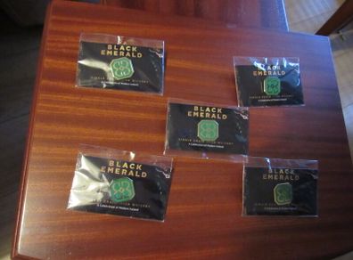 New X 5 Black Emerald Whiskey Badges price is for the set