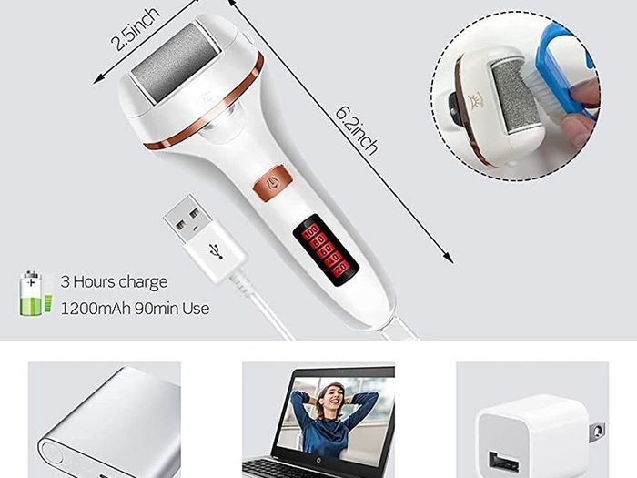 Electric Foot File Callus Remover, iToncs Professional Pedicure Kit Rechargeable Feet Callus Remover with 10 in 1 Foot Files Pedicure Tools Foot Care for Dead Skin MULTIPLE COLOURS AVAILABLE (FREE POSTAGE)