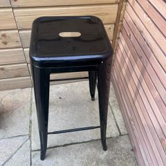 Black metal stool
