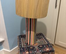 Arendal stoneware and raffia table lamp - Colour : NATURAL