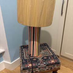 Arendal stoneware and raffia table lamp - Colour : NATURAL