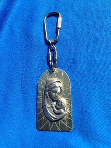 Vintage Silver Mother & Child Key Chain