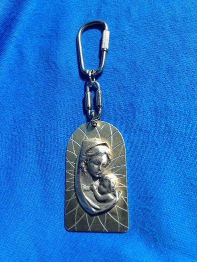 Vintage Silver Mother & Child Key Chain
