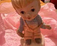 Vintage Flambro Porcelain Taiwan  (boy with a bag)