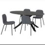4 grey karlpetter chairs black legs ikea stackable Image 5