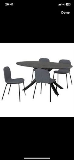 4 grey karlpetter chairs black legs ikea stackable