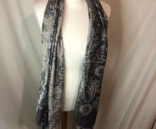 Grey paisley scarf