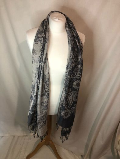 Grey paisley scarf