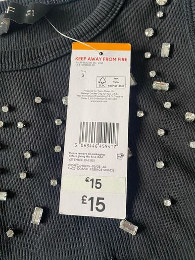 Size S black ribbed top