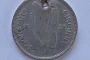 Holed Irish Coin