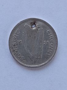 Holed Irish Coin