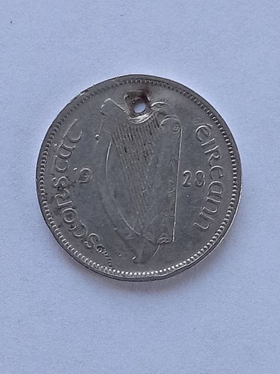 Holed Irish Coin