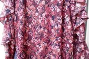 Floral Frill-sleeved Shift Dress