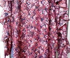 Floral Frill-sleeved Shift Dress